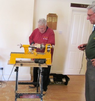 Chris being timed by Bert as he turns for the competition